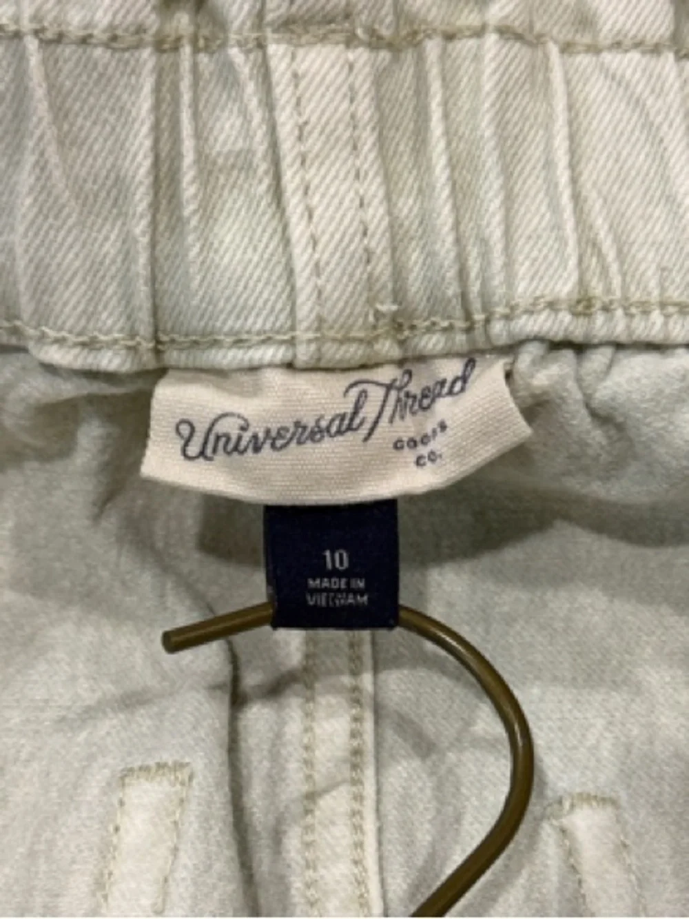 Universal Thread Light Wash Paperbag Waist Denim Mini Skirt Size 10